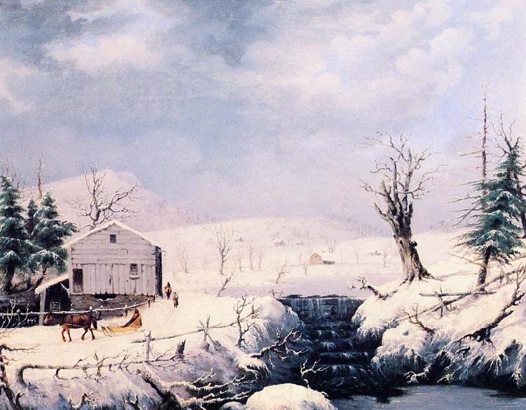 George Henry Durrie Winter in New England Germany oil painting art